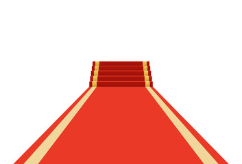 Red carpet on stairs. Png clipart isolated on transparent background - 776265336