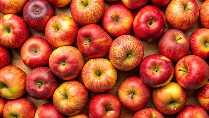 red apples in a market, Sliced apple background. fresh apple fruits as background, top view