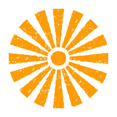 Hand painted sun symbol, hand drawn with crayon. Png clipart isolated on transparent background - 776266982
