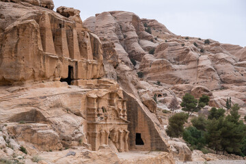 The ruins of the ancient Nabatean city of Petra, Jordan, Middle East