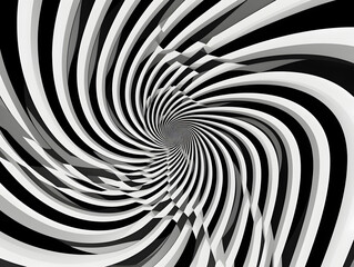 Fototapeta premium Abstract hypnotic pattern with black-white striped lines. in the style of optical effects.