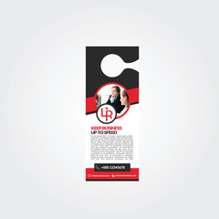 Keep Business Up To Speed Door Hanger Vector Templet.