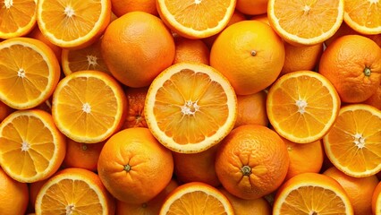 background of oranges and lemons, Background of sliced oranges. Fresh orange fruit arranged as a...