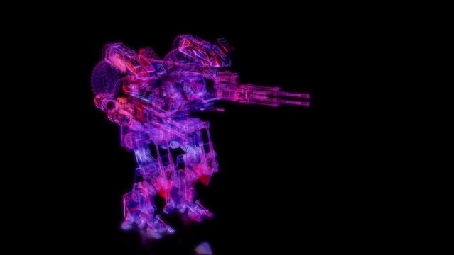 Rendering 3D animation, VISUAL EFFECTS sci-fi transformers robot Model on a black background