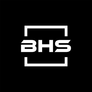 Initial letter BHS logo design. BHS logo design inside square.