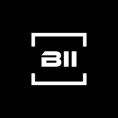 Initial letter BII logo design. BII logo design inside square. - obrazy, fototapety, plakaty
