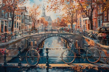 Amsterdam. Romantic canal bridge