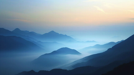 Misty Mountain Dawn Serenity