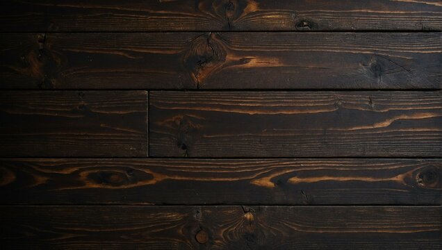 This image presents a seamless pattern of dark wooden planks with a rich, rustic texture and horizontal orientation