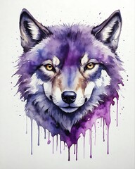Naklejka premium abstract watercolor painitng of wolf head