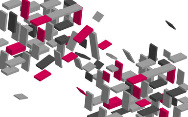 Volumetric geometric shapes. Abstract vector background. Cover design for magazine, book, screensaver, banner.