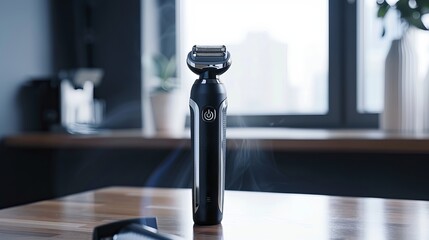 Electric shaver for man on table  - obrazy, fototapety, plakaty