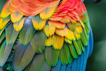 Obraz premium A colorful bird with a rainbow of feathers on its back