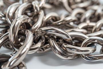 A chain of silver metal links