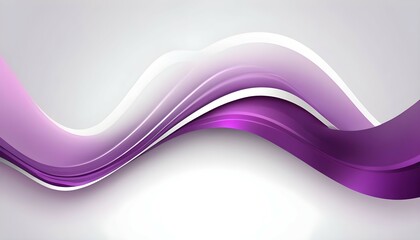 Abstract Smooth Wave Motion Background In White And Purple Color.