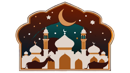 eid-al-adah-festival-greeting-card vector illustration