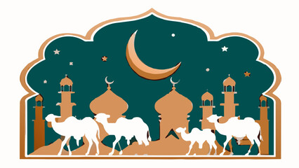 Obraz na płótnie Canvas eid-al-adah-festival-greeting-card vector illustration