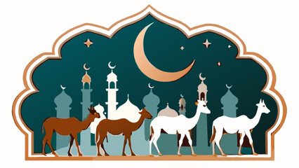 eid-al-adah-festival-greeting-card vector illustration