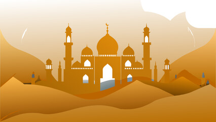 Ramadan-Kareem-islamic-background-with-moon-vector illustration