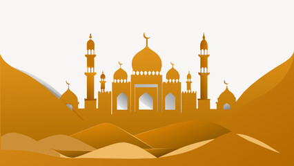Ramadan-Kareem-islamic-background-with-moon-vector illustration