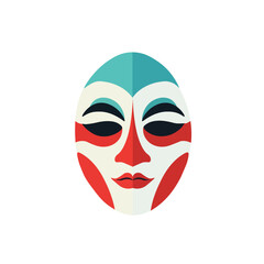 Carnival mask icon isolated on white background. Flat design vector illustration. Abstract pattern.
