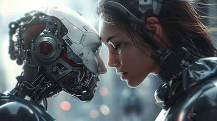 A woman vs AI robot