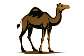 the-silhouette-of-a-camel-on-its-hind-legs-white-b.eps