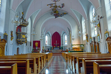 Fototapeta na wymiar Innenansicht der Pfarrkirche Nauders - Tirol (Österreich)