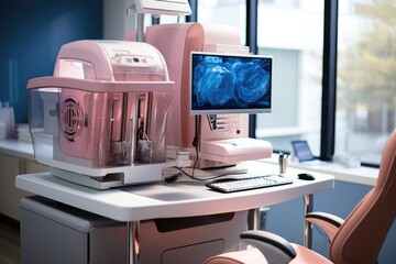 Medical health care computer screen machine in hospital Generative AI
