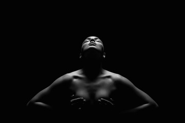 Nude Woman silhouette. Beautiful Naked Body Girl - 776302730