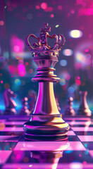 Dubai Night Club Celebration with King Crown and Checkmate Theme
