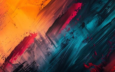 Abstract background with vibrant colors and brush strokes, showcasing the concept of an abstract...