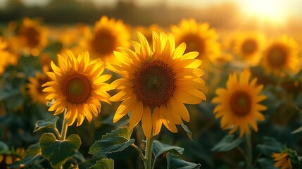 sunflower field in summer