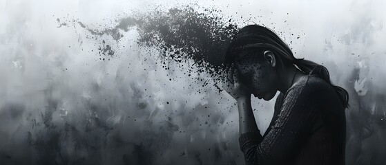 Understanding the Symptoms and Effects of Posttraumatic Stress Disorder. Concept PTSD Symptoms, Psychological Effects, Trauma Recovery, Coping Strategies, Support Resources - obrazy, fototapety, plakaty