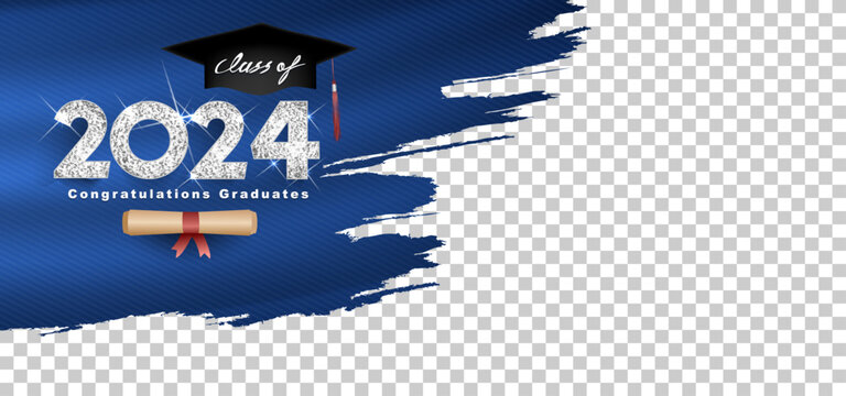  Class of 2024 Vector text for graduation silver design, congratulation event, T-shirt, party, high school or college graduate. Lettering for greeting, invitation card