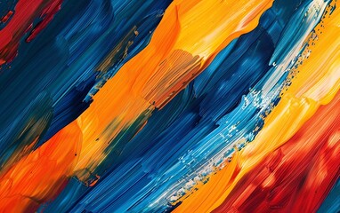 Abstract background with vibrant colors and brush strokes, in the style of impressionism, warm...