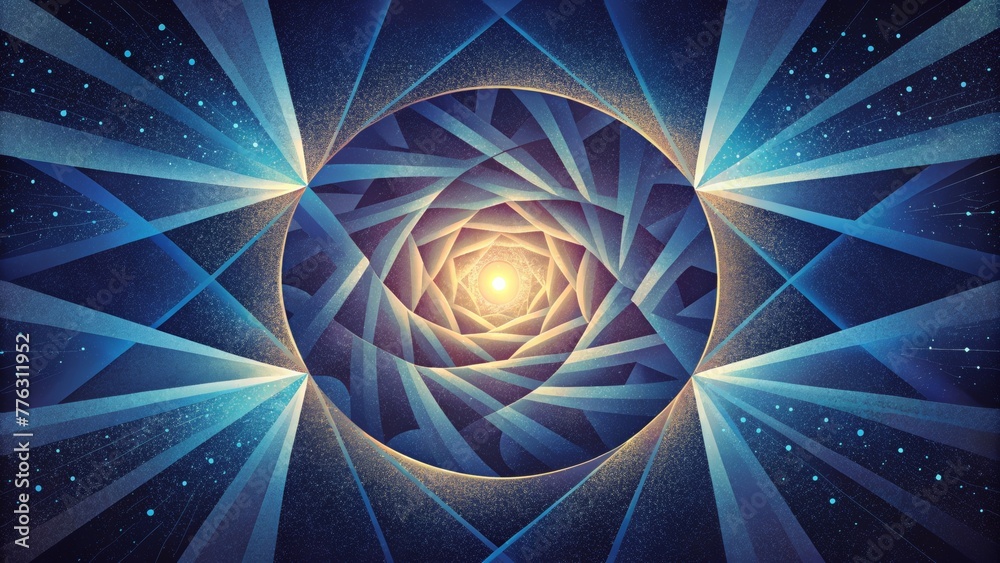 Poster A hypnotic display of interweaving beams evoking a sense of dynamic movement and depth.