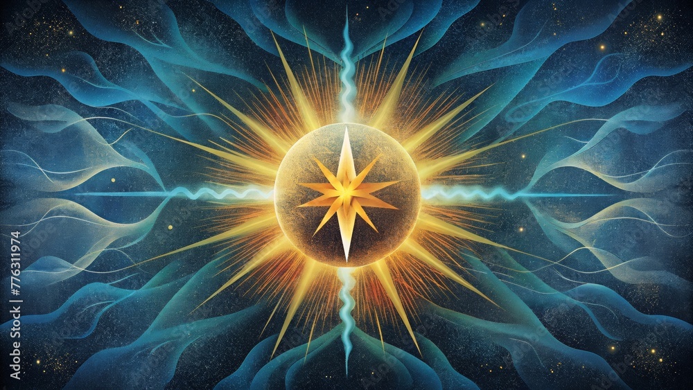 Poster A pulsating burst of radiant energy resembling the powerful vibrations of sound waves.