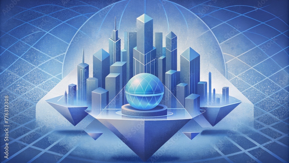 Aufkleber a blueprint of the future where urban planning and abstract art collide in a stunning display of cre