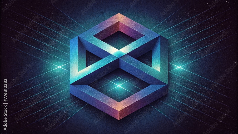 Aufkleber A luminescent framework of intersecting lines creating a mesmerizing optical illusion.