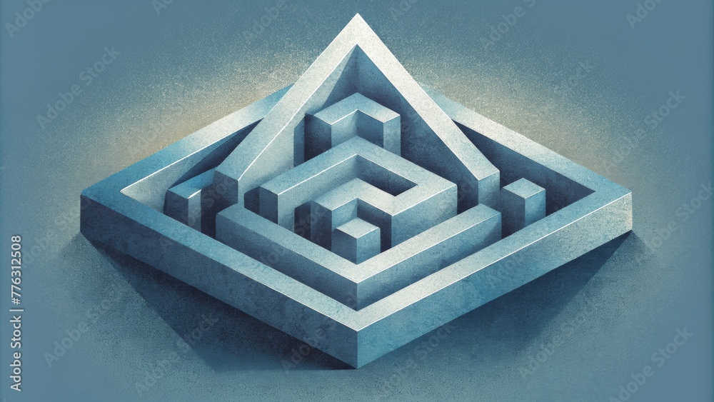 Aufkleber A geometric maze of overlapping triangles each casting a unique distorted shadow.