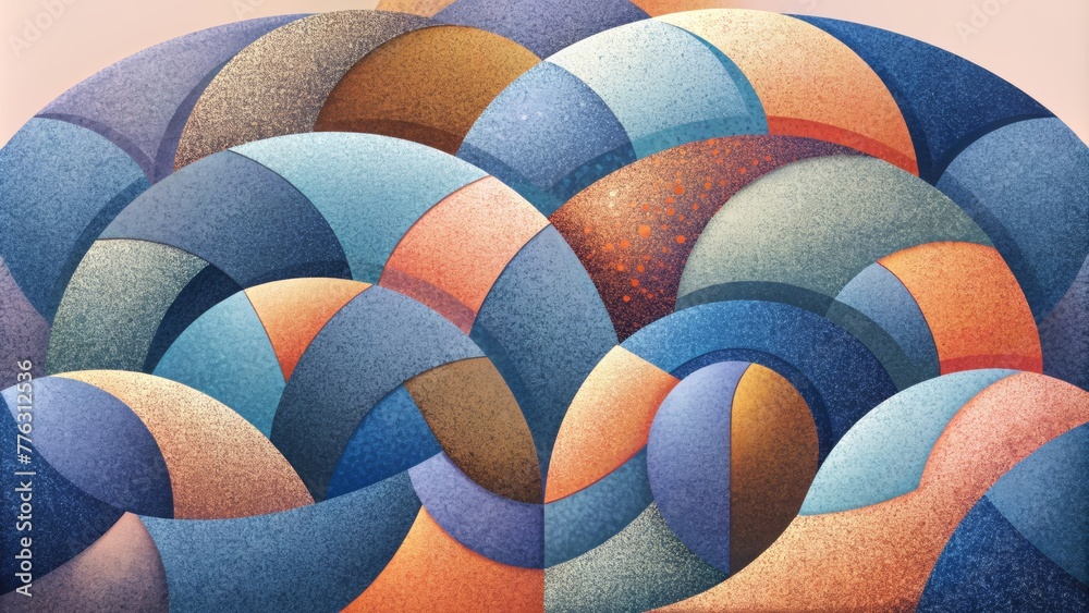 Poster A playful and whimsical arrangement of curved and angular forms reminiscent of a patchwork quilt.