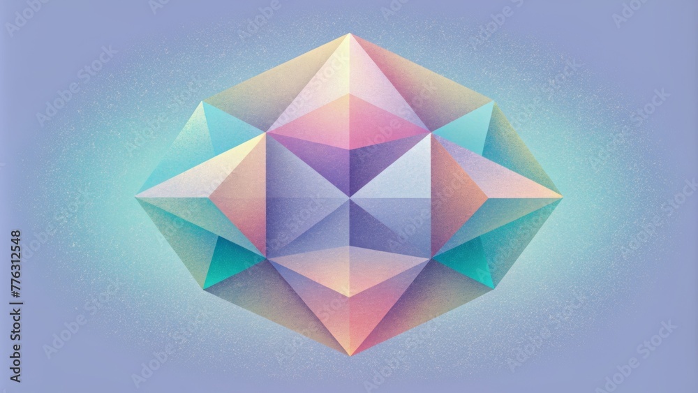 Poster The boundaries between objects and space dissolve as pastelcolored geometric shapes blend seamlessly into each other.