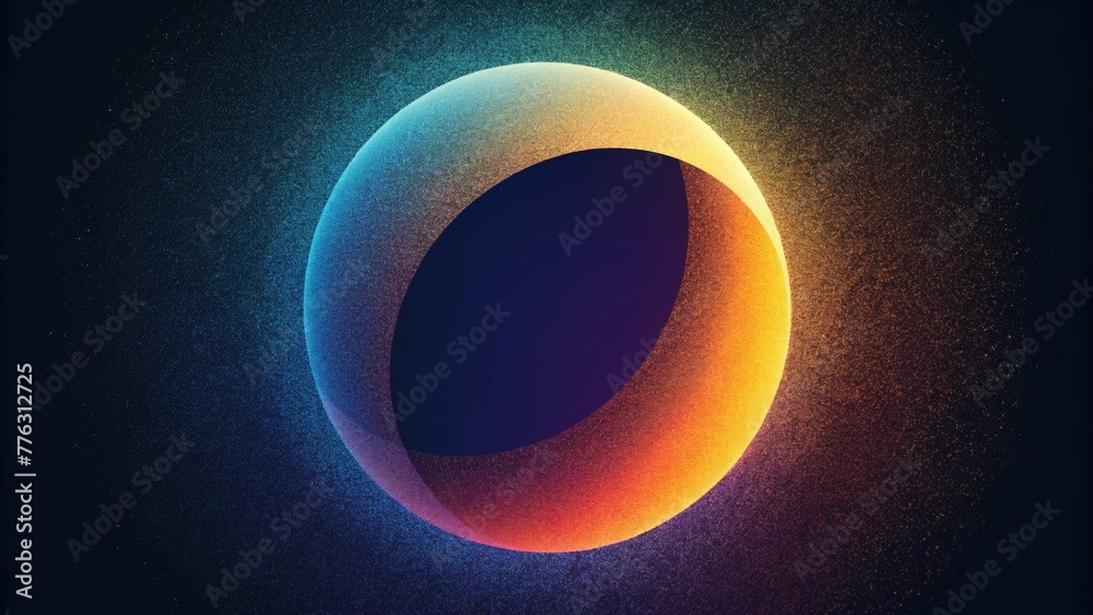 Poster gradual blending of colors evoking the gradual transition from light to dark during an annular solar
