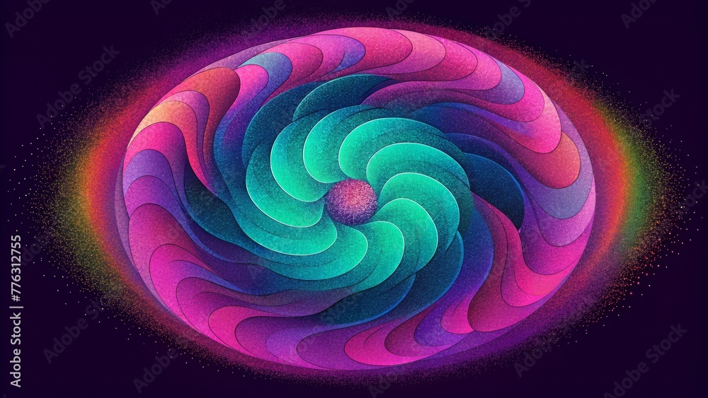 Aufkleber a swirl of vibrant pinks purples and greens reminiscent of a psychedelic acidwashed pattern.