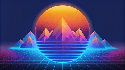 A pixelated glitchy effect of vibrant electric blue and neon orange evoking a digital acid wash.