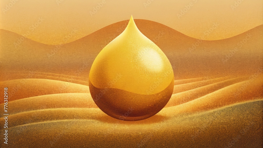 Poster A mirage of liquid gold with overlapping s creating a sense of depth and movement.