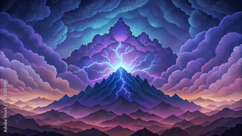 Aufkleber A fierce storm of pixels each one a unique hue coming together in a mesmerizing display.