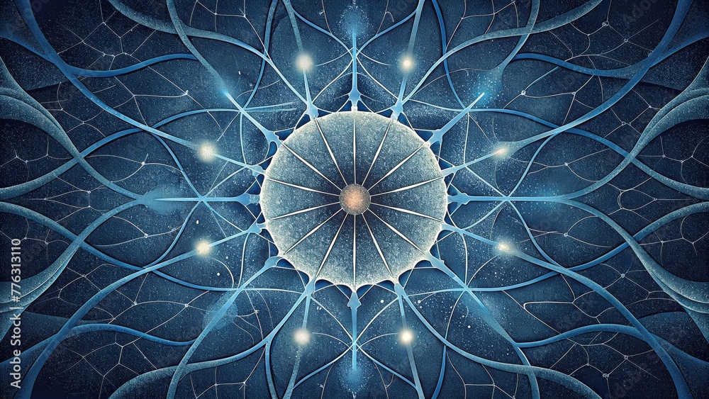 Aufkleber An intricate web of lines intersecting and branching off mapping out the complex structure of magnetic field lines.