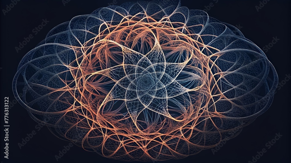 Aufkleber A tangled mesh of lines weaving in and out symbolizing the chaotic and everchanging nature of magnetic fields.